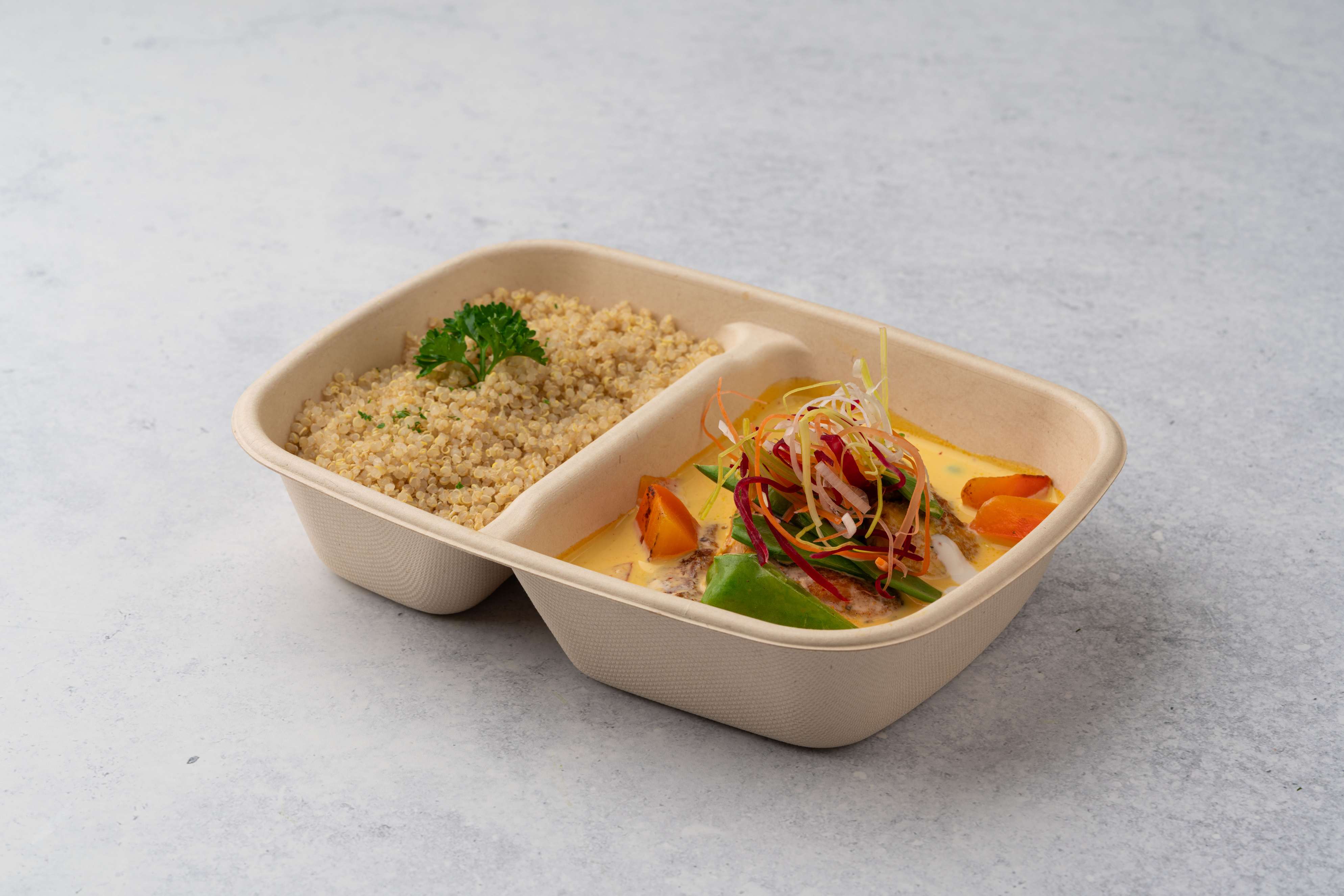 Fish With Ginger And Coconut Curry With Quinoa